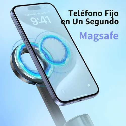 Miniatura 2 de SEAJIC Trípode magnético para teléfono con palo selfie de 64" para iPhone con control remoto y anillo de metal, trípode de viaje automático