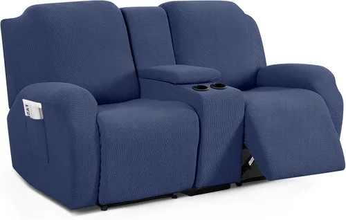 Miniatura 9 de TAOCOCO Funda para Sillón de Dos Plazas Reclinable con Consola Central, Funda Elástica para Sillón de Dos Plazas para Sofá Reclinable de 2 Asientos