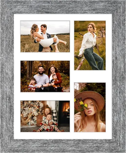 Miniatura 59 de Marcos de Fotos Collage de 13.5X15.5 con 7 Aberturas para Fotos de 4X6, Marco de Fotos Múltiples con Paspartú para Decoración de Pared, Grano