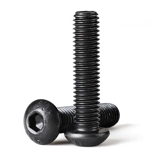 Miniatura 8 de Tornillos de cabeza de botón M4-0.028 x 0.315 in, acero de aleación de grado 10.9, acabado de óxido negro, unidad de enchufe Allen, máquina métrica