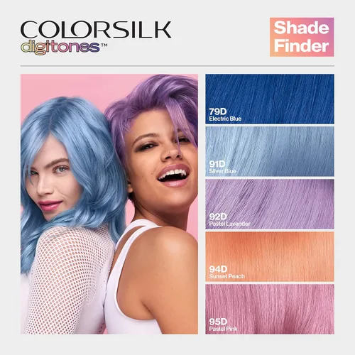 Miniatura 7 de Revlon ColorSilk Digitones - Tinte permanente para el cabello con queratina, azul plateado 91D, 1 unidad