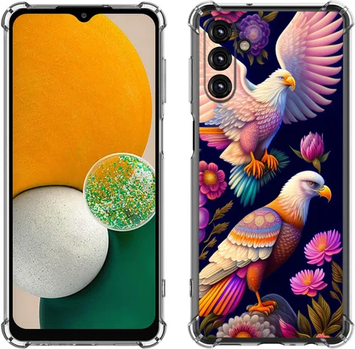 Miniatura 35 de Samsung Galaxy A14 5G - Funda para teléfono celular, diseño de flores de mariposa azul, a prueba de golpes, TPU con bordes elevados, compatible