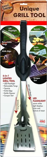 Miniatura 10 de Jokari Juego de parrilla iluminada 6 en 1 de grado profesional. Herramienta de fuerza industrial todo en uno, incluye mango de fácil agarre