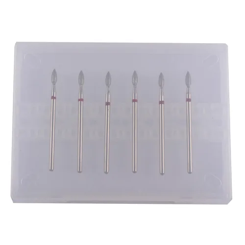Miniatura 4 de Juego de brocas para cutícula de diamante en forma de llama, 6 piezas, kit de brocas de manicura Pro Dry de 3/32