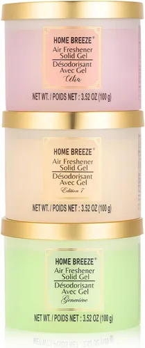 Ambientador de gel sólido, 3 unidades, 3 tipos de fragancias de diseñador para el hogar, elimina olores en baños, cocina, áreas de mascotas, barcos,