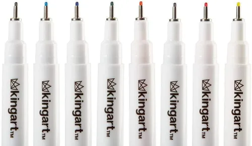 Miniatura 9 de KINGART Inkline, juego de 8 bolígrafos únicos de tinta de color de línea fina, tamaño 08, surtido de 8 unidades (432-8)