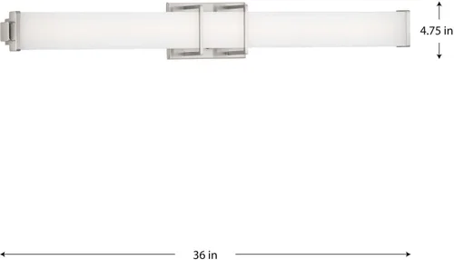 Miniatura 13 de Progress Lighting Phase 2.2 LED Collection - Lámpara de tocador de baño moderna con pantalla blanca de 36 pulgadas, níquel cepillado, 4.75 x 36.00 x