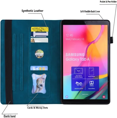 Miniatura 6 de Dteck Funda inteligente de cuero para Samsung Galaxy Tab S8 Ultra de 14.6 pulgadas 2022, azul con bolsillo frontal, soporte de múltiples ángulos