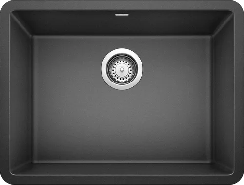 BLANCO 522258 Precis - Fregadero de 24 pulgadas, color antracita, 23.44 pulgadas de largo x 17.75 pulgadas de ancho para gabinete de 27 pulgadas
