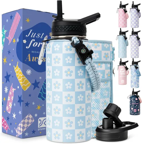 Miniatura 129 de DYSANKY Botella de agua aislada de 32 onzas, metal al vacío de acero inoxidable grueso, jarra de agua deportiva portátil para gimnasio y senderismo