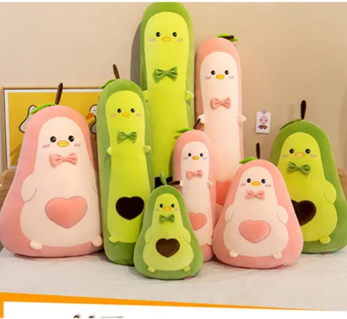 Miniatura 4 de OUKEYI Bonito juguete de aguacate verde de peluche largo para niños, almohada rellena de aguacate, lindo juguete de peluche (27.6 in/27.5 pulgadas)