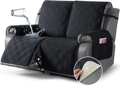 Miniatura 13 de TAOCOCO Fundas para Sillón de Dos Plazas Reclinable 100% Impermeables, Fundas Divididas para Loveseat Reclinable, Funda Antideslizante para Sofá
