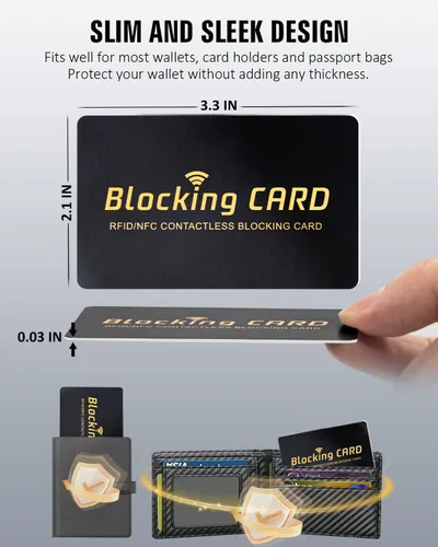 Miniatura 5 de Schembo Funda de bloqueo RFID, protector de tarjeta de débito y crédito contactless NFC y pasaporte, una tarjeta protege toda la cartera/bolso