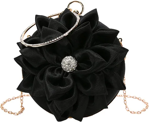 Miniatura 10 de Buddy - Bolso de mano de satén suave para mujer, con forma de rosa, para boda, fiesta