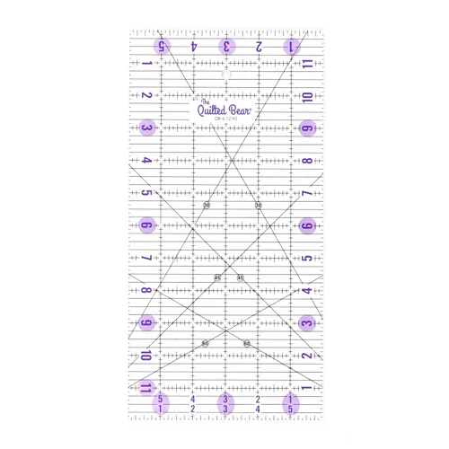 Miniatura 26 de The Quilted Bear Reglas de Acolchado - Regla de Acolchado de Acrílico Transparente Antideslizante, Patchwork y Costura con Líneas Negras Claras