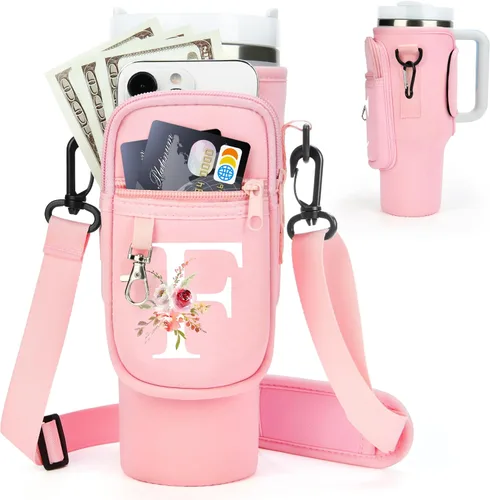 Miniatura 107 de Initial Water Bottle Holder with Strap for Stanley Cup Accessories 40 oz/Simple Modern Tumbler, Birthdays for Women Girls, Water Bottle Carrier Bag