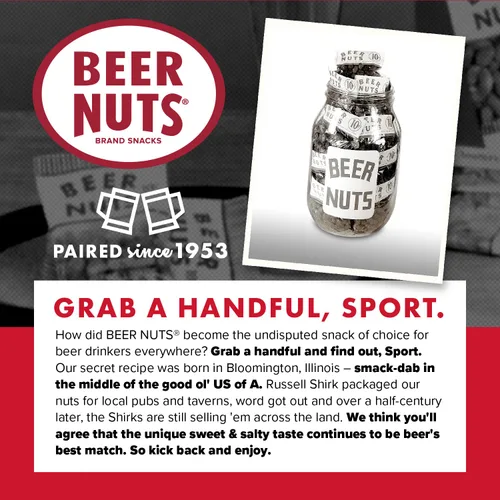 Miniatura 7 de BEER NUTS Original Peanuts - Nueces de barra dulces y saladas, sin gluten, kosher, bocadillos de maní bajos en sodio hechos en los Estados Unidos
