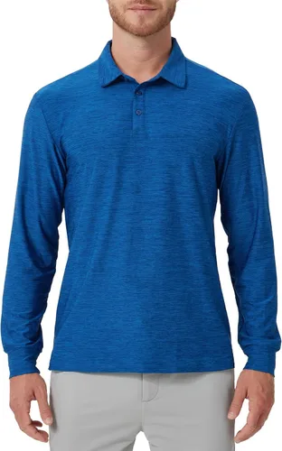 Miniatura 70 de NAVISKIN Camisas polo de manga larga para hombre, camisas de golf con cuello UPF 50 SPF para hombre, secado rápido, absorbe la humedad
