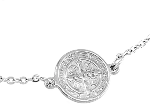 Miniatura 5 de HGTTH - Medalla de San Benito de acero inoxidable para mujer Medalla San Benito Acero Inoxidable 71in acero