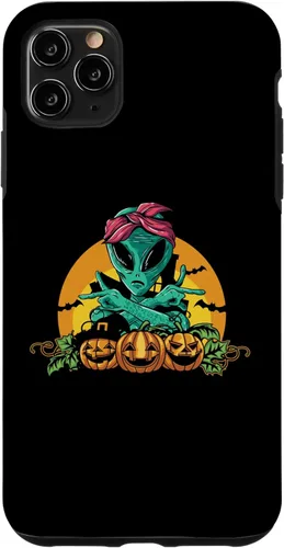 Miniatura 11 de iPhone 13 Pro Alien Peace Sign Halloween Costume Pumpkin Men Women Kids Case