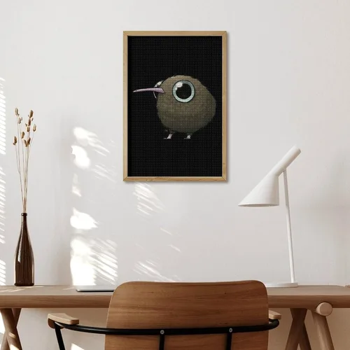 Miniatura 5 de Kit de pintura de diamante con diseño de pájaro kiwi gordo lindo y cuadrado completo, manualidades para decoración de pared del hogar
