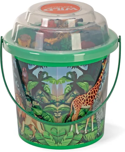 Miniatura 4 de Wild Republic Animal Toys - Cubo grande, elefante, tigre, oso polar, jirafa, cebra, alce, guepardo, gorila y más, juego de 36 piezas de figuras