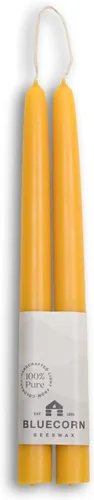 Miniatura 17 de Bluecorn Beeswax Velas cónicas 100 % pura y natural de abejas, par de velas cónicas naranjas de 10 pulgadas, combustión limpia y sin goteo, sin