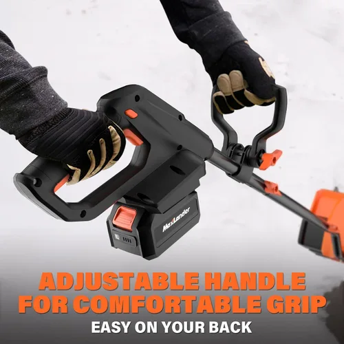 Miniatura 8 de MAXLANDER Pala de nieve eléctrica inalámbrica, soplador de nieve inalámbrico de 20 V y 12 pulgadas, pala de nieve con placa direccional y luces LED