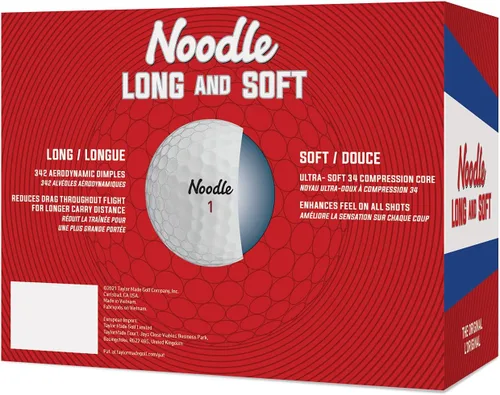 Miniatura 3 de TaylorMade Noodle Long & Soft Golf Balls, Ultra-Soft 34 Compression Core, Great Feel and Increased Spin, Patented Dimple Design for Straighter Flight