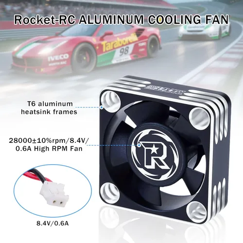 Miniatura 4 de Surpass Hobby Ventilador de refrigeración RC de 30 mm Disipación de calor 28000RPM Ventilador de refrigeración ESC para auto RC Turbo Esc A3 de 1/8