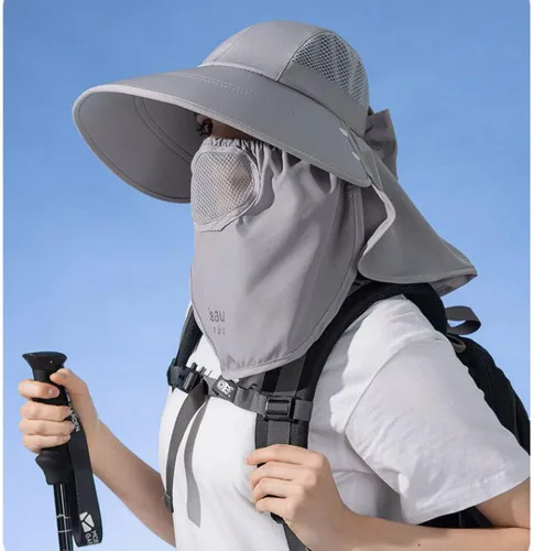 Miniatura 5 de KORADI Sombreros de pesca solar para mujer, ala ancha, protección UV, plegable, sombrero de verano con solapa desmontable
