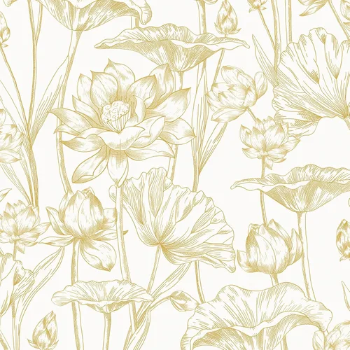 Miniatura 13 de Vinjiasin Papel tapiz autoadhesivo para despegar y pegar, papel de contacto floral azul moderno, papel de pared de loto para baño, dormitorio