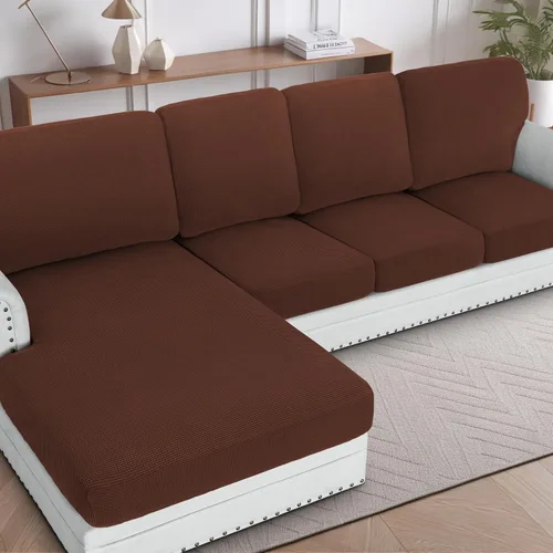 Miniatura 45 de H.VERSAILTEX Fundas para sofá seccional, 4 piezas, fundas de cojín de asiento de sofá en forma de L, fundas de cojín separadas para chaise longue