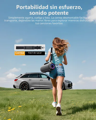 Miniatura 7 de Altavoces Bluetooth portátiles inalámbricos de actualización, sonido fuerte de 200W (pico)/graves profundos para fiesta, altavoz impermeable al aire