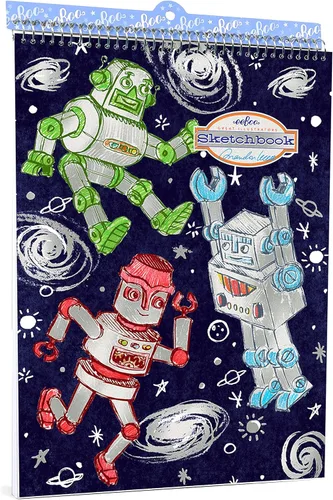 Miniatura 13 de eeBoo: Shark & Friends Cuaderno de bocetos en blanco encuadernado en espiral, 60 páginas, papel de 4.94 oz/m², 95 libras, 8.5 x 11, ecológico