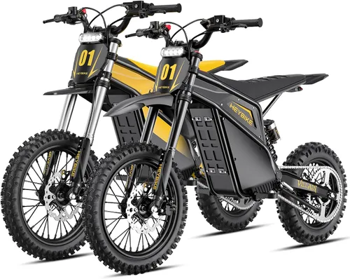 Miniatura 11 de Heybike Villain - Motocicleta eléctrica de motocross de 4160 W E con batería de 52 V 26 AH, motocicleta eléctrica de neumático grueso de 14