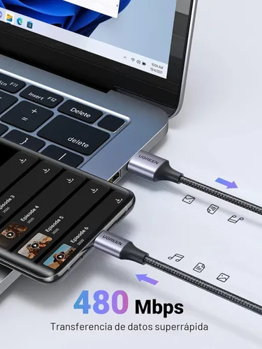 Miniatura 7 de UGREEN Cable USB a USB C, cable Carplay de automóvil USB A a tipo C, cable USB C trenzado de carga rápida compatible con iPhone 16/16 Plus/16