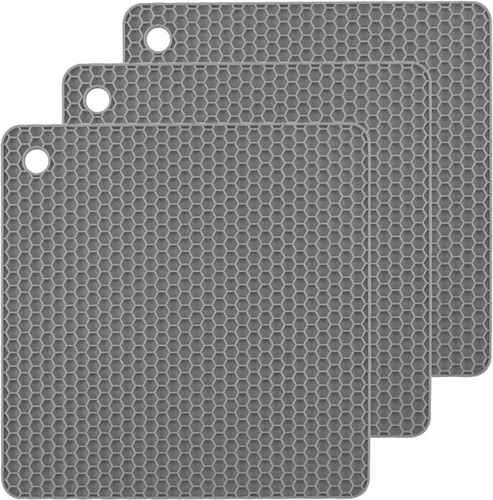 Miniatura 11 de TENOC Alfombrillas Trivet de Silicona Antideslizantes, Resistentes al Calor y que Atrapan Agua para Vasos de Agua y Tazas de Té y Tazas de Café