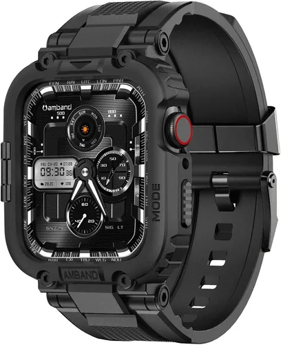 Miniatura 20 de amBand Bands - Funda protectora de pantalla compatible con Apple Watch Ultra 3/2/1 de 1.732 pulgadas, correa resistente M1 Sport Series y película