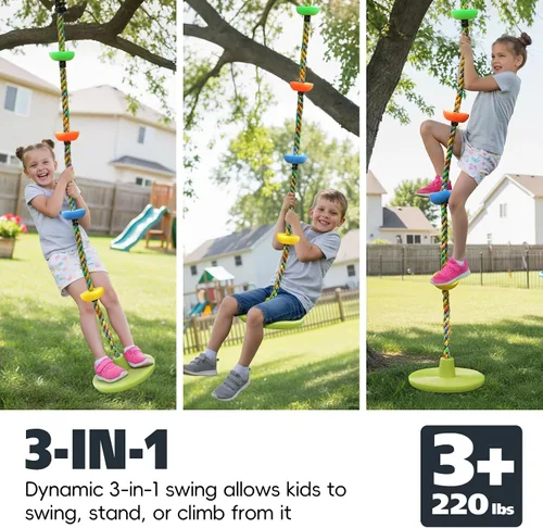 Miniatura 4 de ZNCMRR Cuerda de Escalada para Columpio de Árbol, Asiento de Columpios Resistente de Reemplazo para Niños, Asiento de Columpios de Escalada