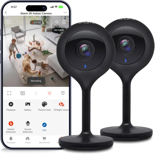 Miniatura 11 de Geeni - 2 cámaras inteligentes de seguridad/vigilancia LOOK para interiores, 1080p HD, con conversación de 2 vías y detección de movimiento