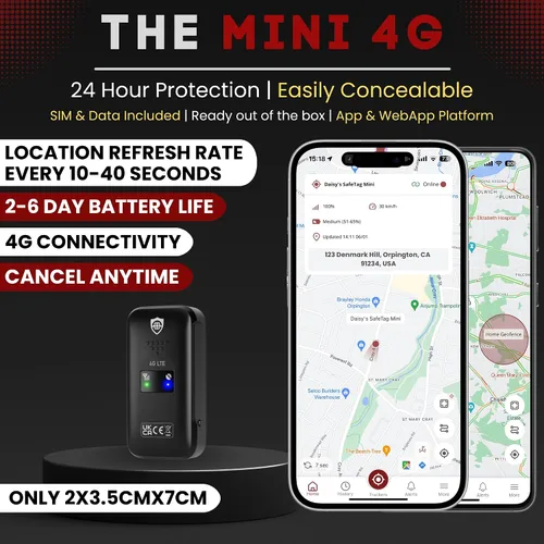 Miniatura 3 de SafeTag Mini rastreador GPS recargable 4G - 4G LTE, automóvil, furgoneta, motocicleta, etc. 34-205 países, seguimiento y notificaciones en tiempo