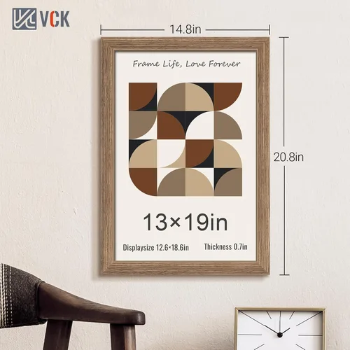 Miniatura 299 de VCK Marcos para póster de madera maciza de 22.375 x 34 pulgadas, marco de fotos A1 negro con montaje en pared, paquete de 3