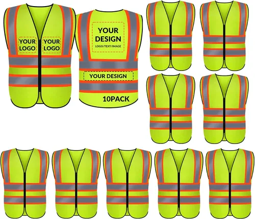Miniatura 35 de BeautyWill Chaleco de seguridad personalizado con logotipo reflectante de alta visibilidad Clase 2 de alta visibilidad Seguridad Chaleco de trabajo
