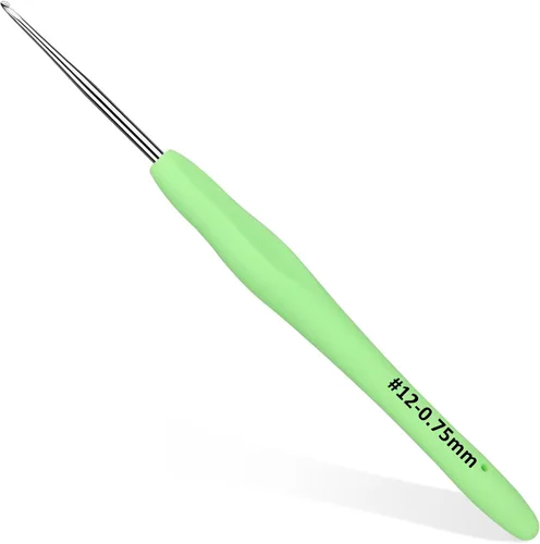 Miniatura 15 de SHWAKK Small Crochet Hook, 0.5 mm Lace Ergonomic Crochet Hook, Tiny Crochet Needles for Arthritic Hands, Knitting Needles with Soft Handle Beginners
