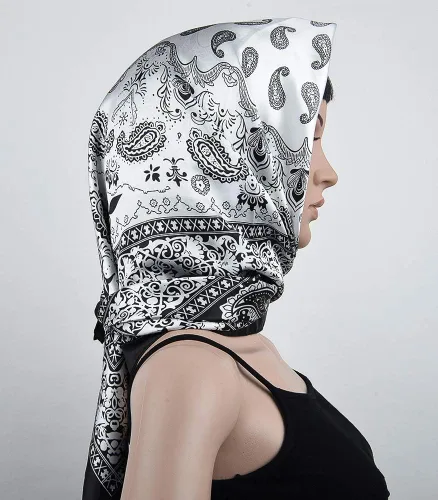 Miniatura 2 de corciova - Bufanda cuadrada grande para mujer, diadema sedosa para cabello rizado, lazo para dormir por la noche, bandana a la moda, 35 x 35 pulgadas