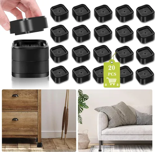 Miniatura 27 de Paquete de 12 elevadores de muebles de 1, 2 o 3 pulgadas, elevadores de cama ajustables resistentes para mesa, escritorio, sofá, silla, gabinete
