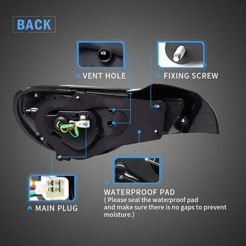 Miniatura 5 de VLAND Luces traseras LED compatibles con Scion Fr-s 2013-2016 Toyota86/Subuaru Brz 2013-2020 con secuencial ámbar, conjunto de lámpara trasera LED