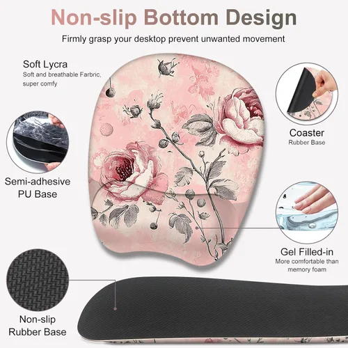 Miniatura 4 de Alfombrilla de ratón grande 4 en 1, juego de reposamuñecas para teclado, alfombrilla de ratón ergonómica con soporte para la muñeca, alfombrilla