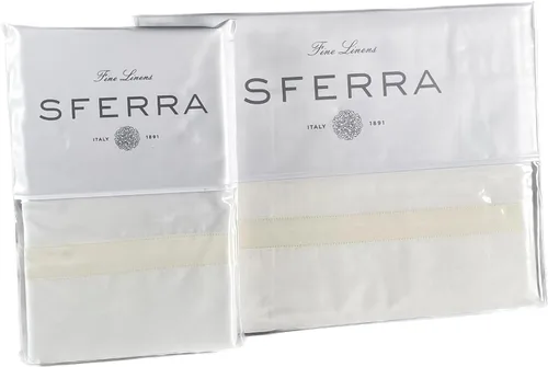 Miniatura 14 de Sferra Estate Collection - Juego de sábanas 100% percal de algodón de fibra larga de 200 hilos con apliques satinados, refrescante, suave